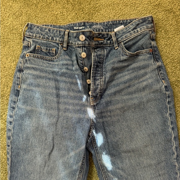 Old Navy Women’s Extra High Rise Kicker Boot Cut Jeans size 10, button waist - Picture 2 of 8